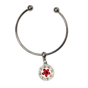Interchangeable Snap Charm Cuff Bracelet Silver | Ruby Red
